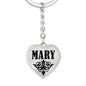 Mary v01 - Heart Pendant Luxury Keychain