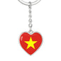 Vietnamese Flag - Heart Pendant Luxury Keychain