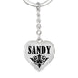 Sandy v01 - Heart Pendant Luxury Keychain
