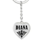 Diana v01 - Heart Pendant Luxury Keychain