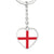 English Flag - Heart Pendant Luxury Keychain