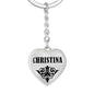 Christina v01 - Heart Pendant Luxury Keychain