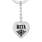 Rita v01 - Heart Pendant Luxury Keychain
