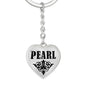Pearl v01 - Heart Pendant Luxury Keychain