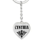Cynthia v01 - Heart Pendant Luxury Keychain