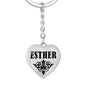 Esther v01 - Heart Pendant Luxury Keychain