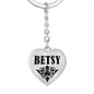 Betsy v01 - Heart Pendant Luxury Keychain