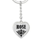 Rose v01 - Heart Pendant Luxury Keychain