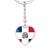 Dominican Flag - Heart Pendant Luxury Keychain