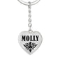 Molly v01 - Heart Pendant Luxury Keychain