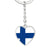 Finnish Flag - Heart Pendant Luxury Keychain
