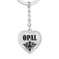 Opal v01 - Heart Pendant Luxury Keychain