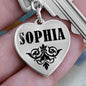 Sophia v01 - Heart Pendant Luxury Keychain
