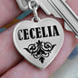 Cecelia v01 - Heart Pendant Luxury Keychain