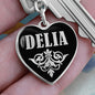 Delia v02 - Heart Pendant Luxury Keychain