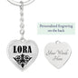 Lora v01 - Heart Pendant Luxury Keychain