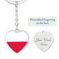 Polish Flag - Heart Pendant Luxury Keychain