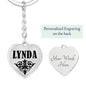 Lynda v01 - Heart Pendant Luxury Keychain