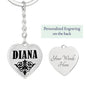 Diana v01 - Heart Pendant Luxury Keychain