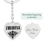 Theresa v01 - Heart Pendant Luxury Keychain
