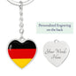 German Flag - Heart Pendant Luxury Keychain