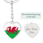 Welsh Flag - Heart Pendant Luxury Keychain