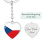 Czech Flag - Heart Pendant Luxury Keychain