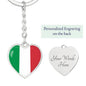 Italian Flag - Heart Pendant Luxury Keychain