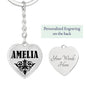 Amelia v01 - Heart Pendant Luxury Keychain