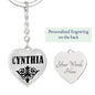 Cynthia v01 - Heart Pendant Luxury Keychain