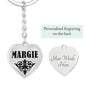 Margie v01 - Heart Pendant Luxury Keychain