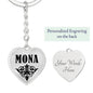 Mona v01 - Heart Pendant Luxury Keychain