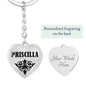 Priscilla v01 - Heart Pendant Luxury Keychain