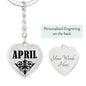 April v01 - Heart Pendant Luxury Keychain