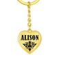 Alison v01 - Heart Pendant Luxury Keychain