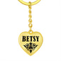 Betsy v01 - Heart Pendant Luxury Keychain