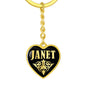 Janet v02 - Heart Pendant Luxury Keychain