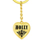 Holly v01 - Heart Pendant Luxury Keychain