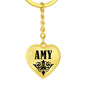 Amy v01 - Heart Pendant Luxury Keychain