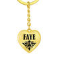 Faye v01 - Heart Pendant Luxury Keychain