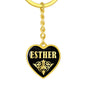 Esther v02 - Heart Pendant Luxury Keychain
