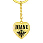 Diane v01 - Heart Pendant Luxury Keychain