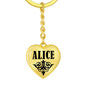 Alice v01 - Heart Pendant Luxury Keychain
