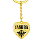 Sandra v01 - Heart Pendant Luxury Keychain