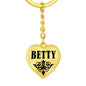 Betty v01 - Heart Pendant Luxury Keychain