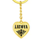 Latoya v01 - Heart Pendant Luxury Keychain