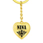 Nina v01 - Heart Pendant Luxury Keychain