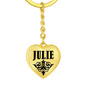 Julie v01 - Heart Pendant Luxury Keychain