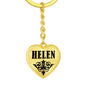 Helen v01 - Heart Pendant Luxury Keychain
