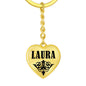 Laura v01 - Heart Pendant Luxury Keychain